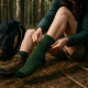 Technical active leisure socks with Coolmax fiber and Merino wool Dark green