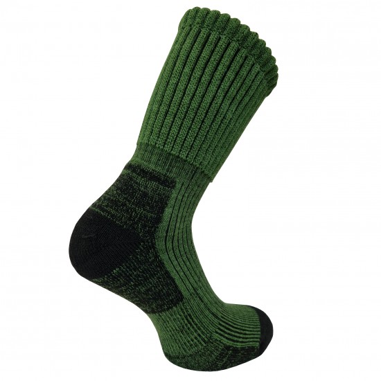 Technical active leisure socks with Coolmax fiber and Merino wool Dark green