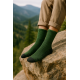Technical active leisure socks with Coolmax fiber and Merino wool Dark green