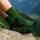 Technical active leisure socks with Coolmax fiber and Merino wool Dark green