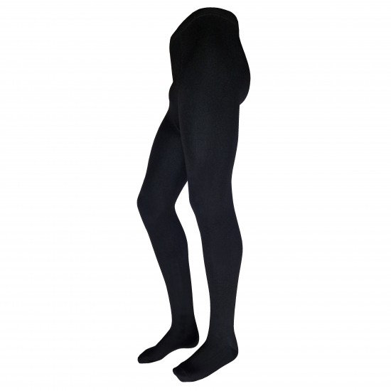 Thin 85% merino wool tights for mens Black