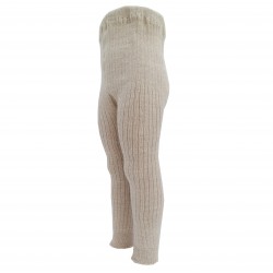 100% Merino wool thick leggings for kids Beige