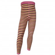 Striped thin leggings for kids Pink yellow