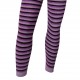 Striped thin leggings for kids Purple black