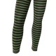 Striped thin leggings for kids Green black