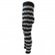 Striped thin leggings for kids Black grey