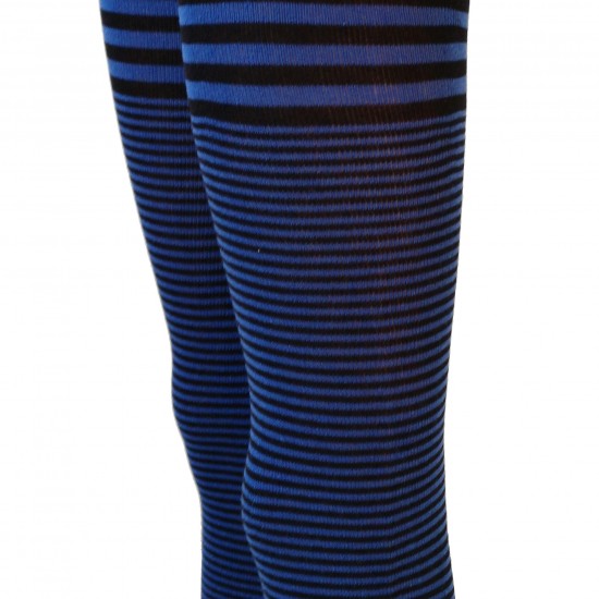 Striped thin leggings for kids Black blue