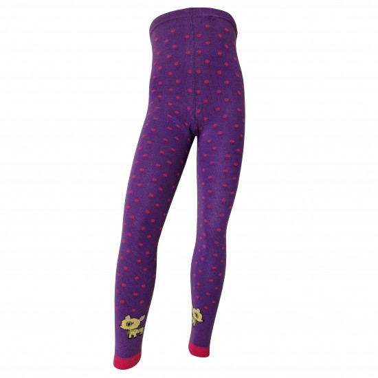 Purple thin leggings for kids Deer