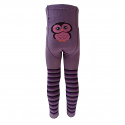 Purple thin leggings for kids Owl