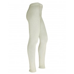 70% cotton and 30% Merino wool Cream thick leggings for Women