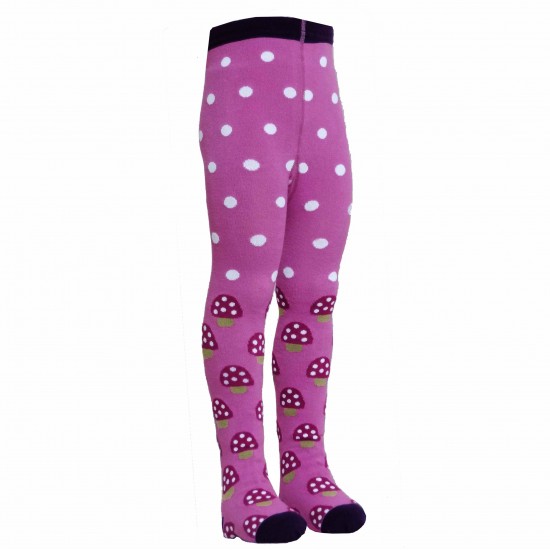Pink tights for kids Mushrooms