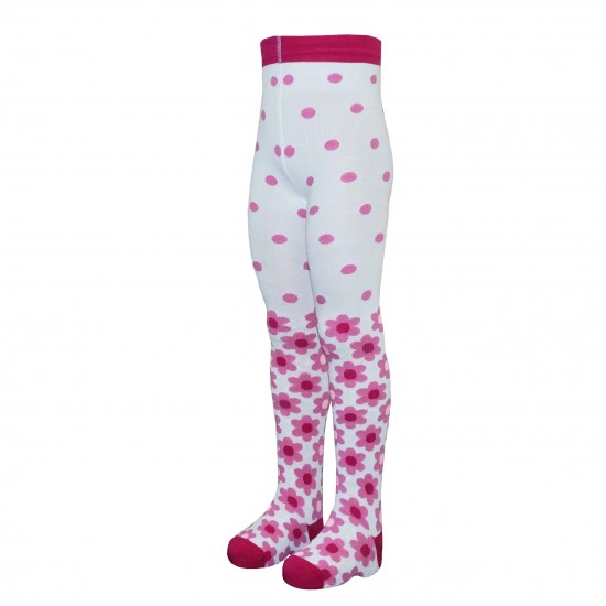 Pink tights for kids Small flowers
