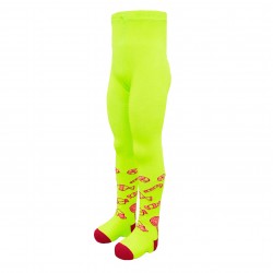 Non-slip Green tights for kids Red candy