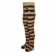 Non-slip Brown tights for kids Tractor